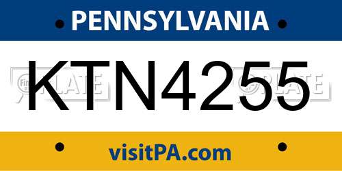 KTN4255 Pennsylvania License Plate