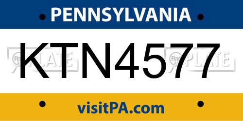KTN4577 Pennsylvania License Plate