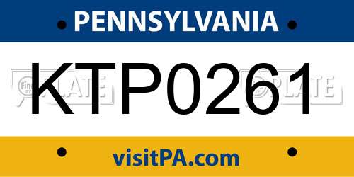 KTP0261 Pennsylvania License Plate