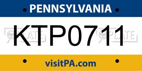 KTP0711 Pennsylvania License Plate