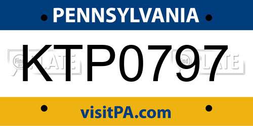 KTP0797 Pennsylvania License Plate