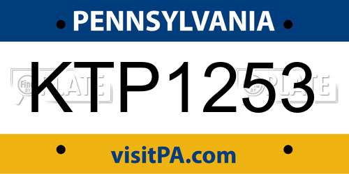KTP1253 Pennsylvania License Plate