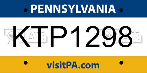 KTP1298 Pennsylvania License Plate