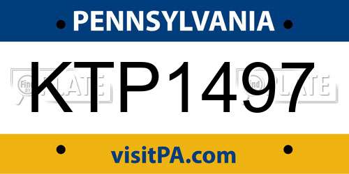 KTP1497 Pennsylvania License Plate