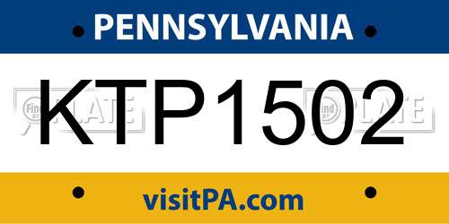 KTP1502 Pennsylvania License Plate