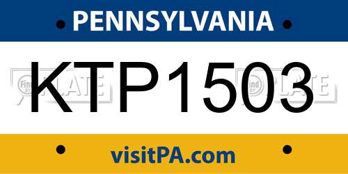 KTP1503 Pennsylvania License Plate