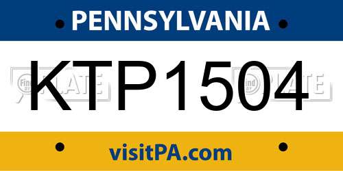 KTP1504 Pennsylvania License Plate