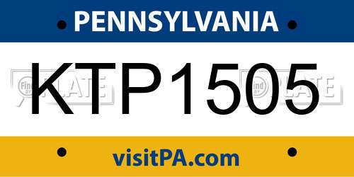 KTP1505 Pennsylvania License Plate