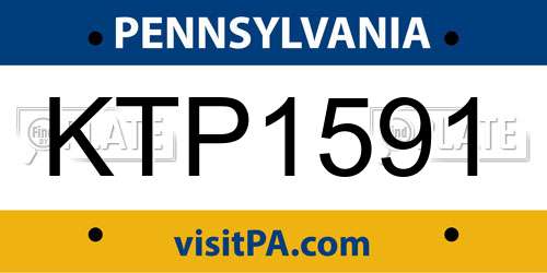 KTP1591 Pennsylvania License Plate