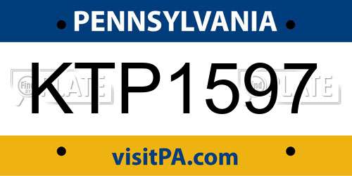 KTP1597 Pennsylvania License Plate