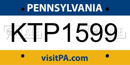 KTP1599 Pennsylvania License Plate