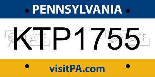 KTP1755 Pennsylvania License Plate
