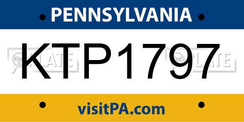 KTP1797 Pennsylvania License Plate