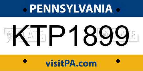 KTP1899 Pennsylvania License Plate
