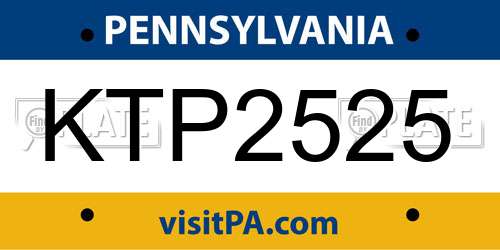 KTP2525 Pennsylvania License Plate