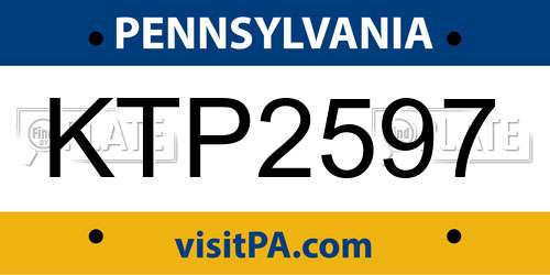 KTP2597 Pennsylvania License Plate