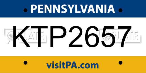 KTP2657 Pennsylvania License Plate