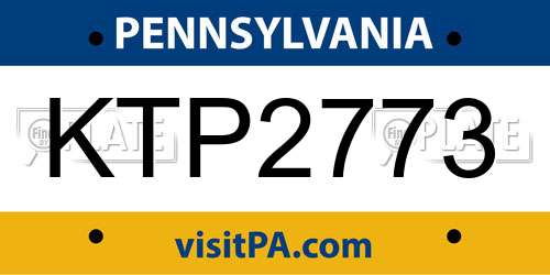 KTP2773 Pennsylvania License Plate