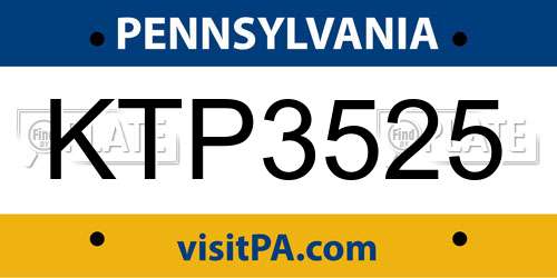 KTP3525 Pennsylvania License Plate