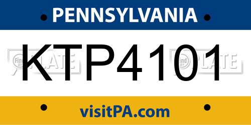KTP4101 Pennsylvania License Plate