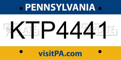 KTP4441 Pennsylvania License Plate