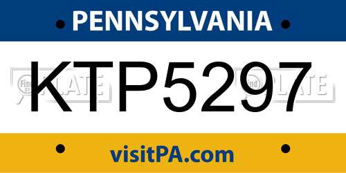 KTP5297 Pennsylvania License Plate