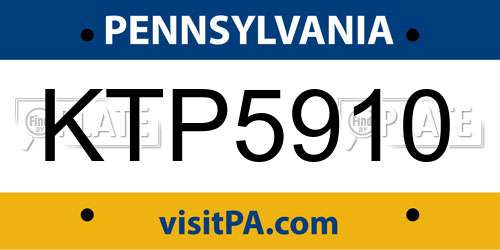 KTP5910 Pennsylvania License Plate