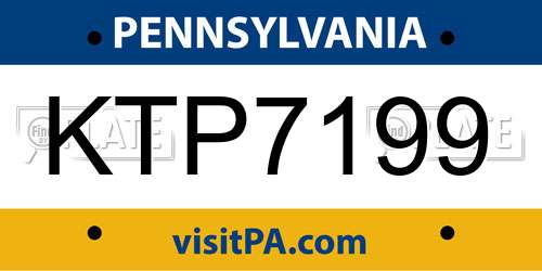 KTP7199 Pennsylvania License Plate