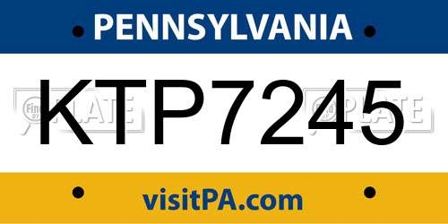KTP7245 Pennsylvania License Plate