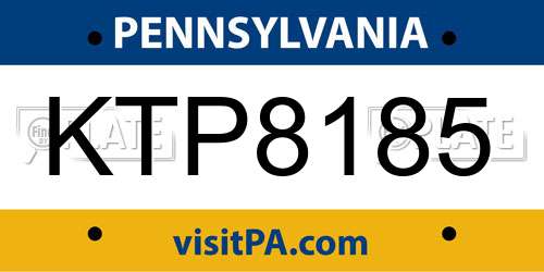 KTP8185 Pennsylvania License Plate