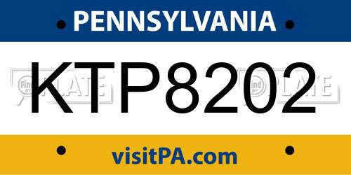 KTP8202 Pennsylvania License Plate