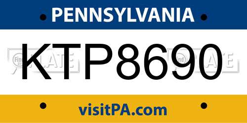 KTP8690 Pennsylvania License Plate