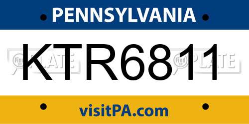 KTR6811 Pennsylvania License Plate