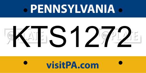 KTS1272 Pennsylvania License Plate