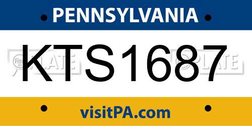 KTS1687 Pennsylvania License Plate