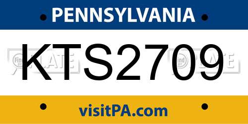 KTS2709 Pennsylvania License Plate