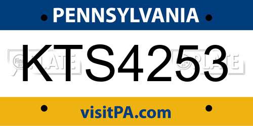 KTS4253 Pennsylvania License Plate