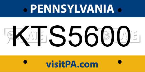 KTS5600 Pennsylvania License Plate