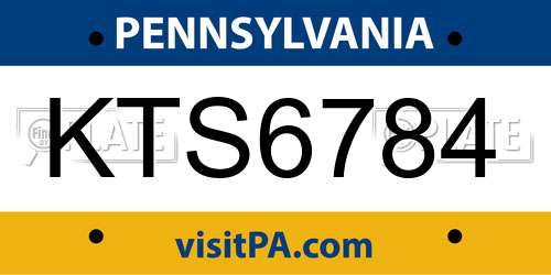 KTS6784 Pennsylvania License Plate