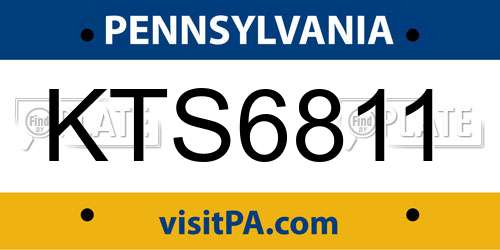 KTS6811 Pennsylvania License Plate