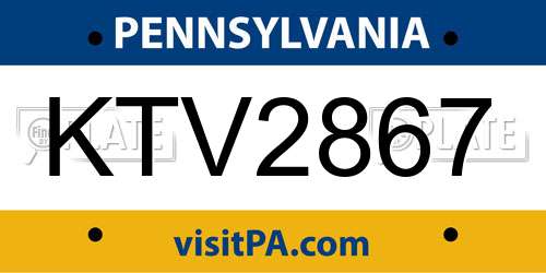 KTV2867 Pennsylvania License Plate