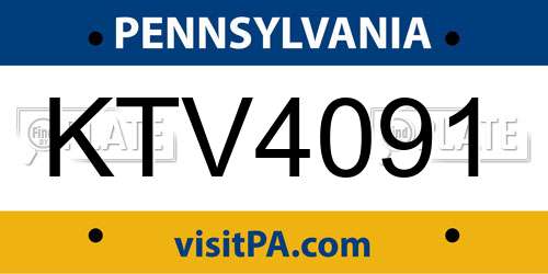 KTV4091 Pennsylvania License Plate
