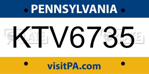 KTV6735 Pennsylvania License Plate