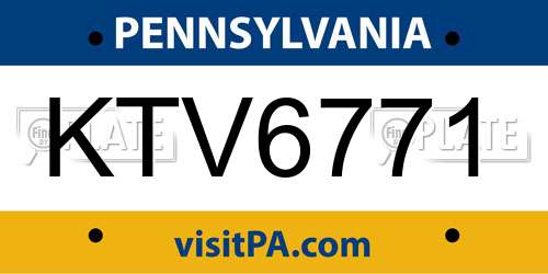 KTV6771 Pennsylvania License Plate