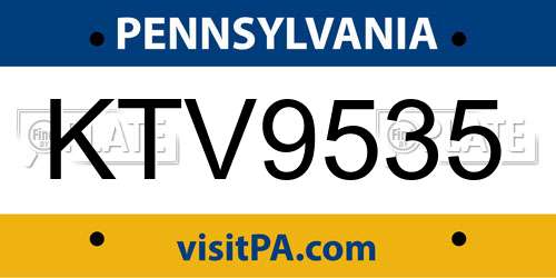 KTV9535 Pennsylvania License Plate