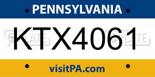 KTX4061 Pennsylvania License Plate