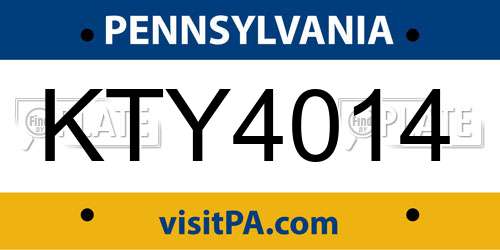 KTY4014 Pennsylvania License Plate