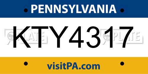 KTY4317 Pennsylvania License Plate