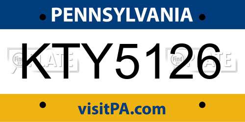 KTY5126 Pennsylvania License Plate