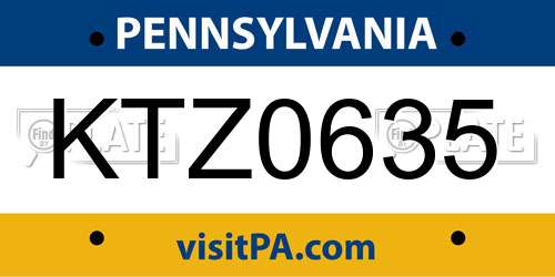 KTZ0635 Pennsylvania License Plate